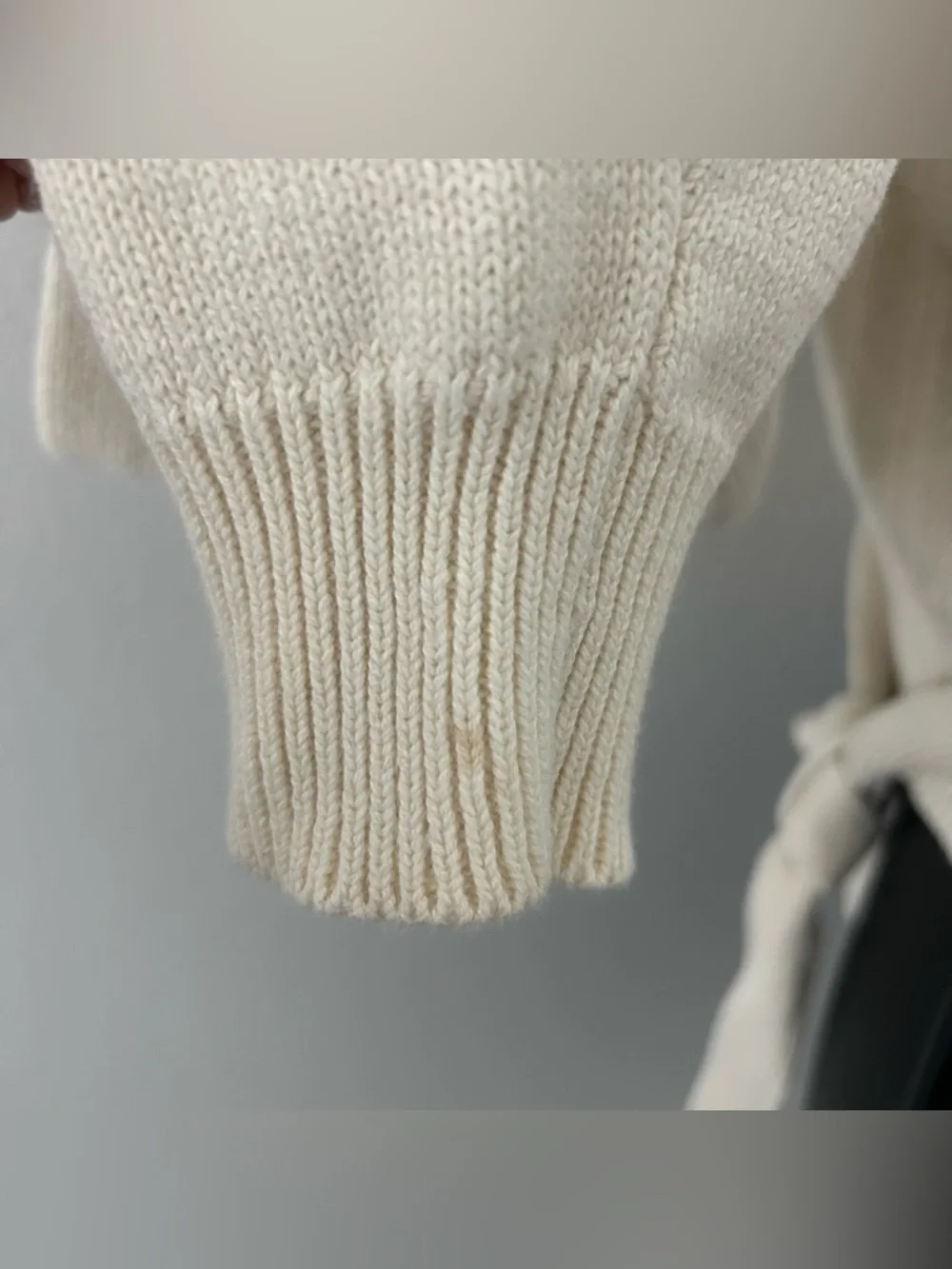 Vintage Ralph Lauren 100% Cotton Wrap Sweater Womens L Ballet Classic Prep Cream - Picture 7 of 8